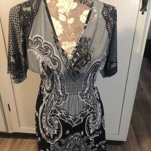 Black white & gray Maxi Dress